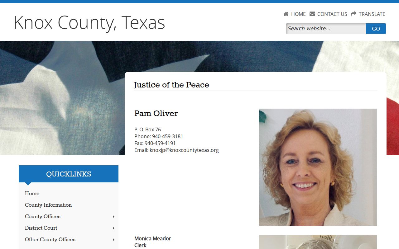 Knox County bench warrant process, Justice of the Peace contact page