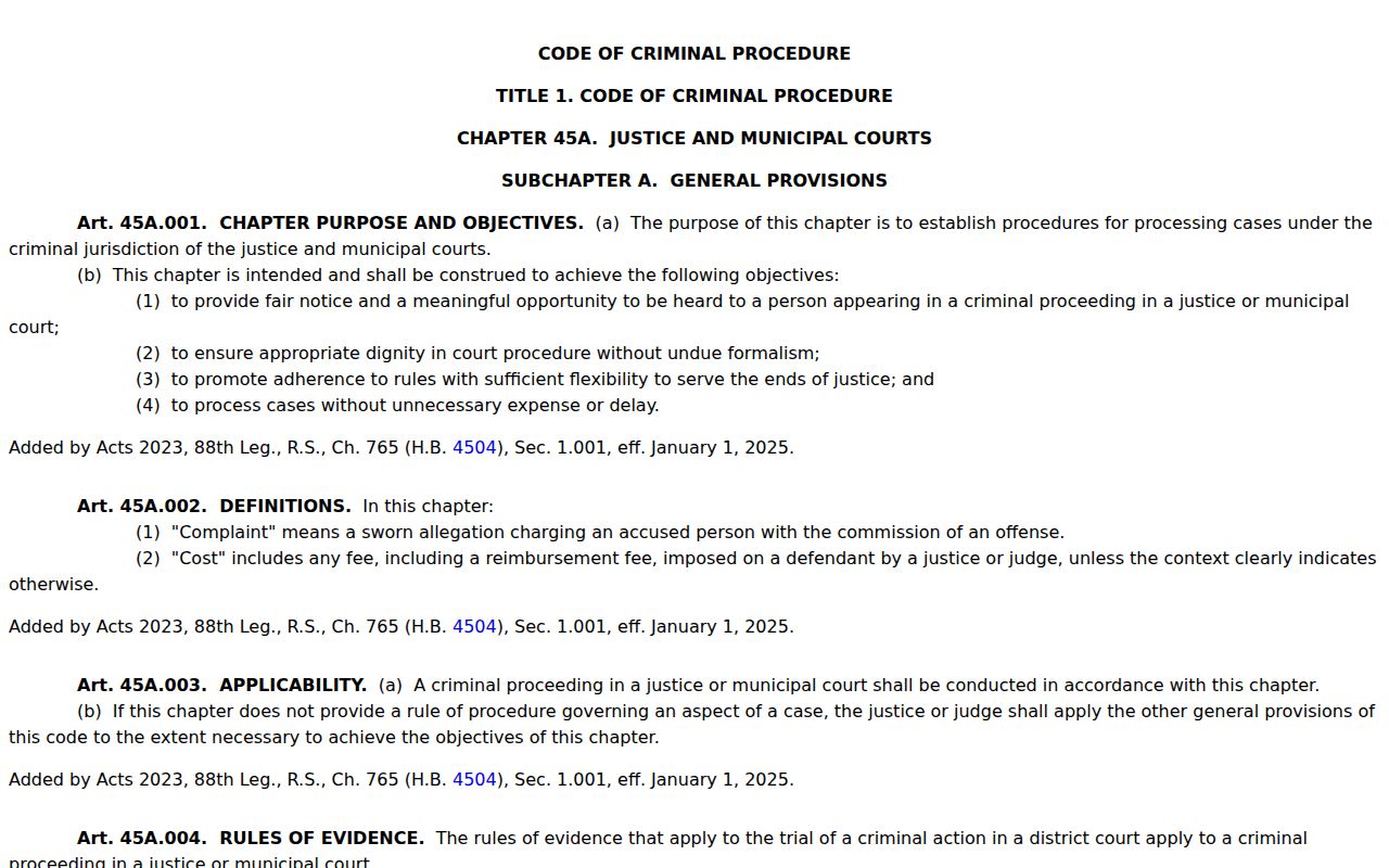 Knox County arrest warrant records, Texas statutory warrant schema