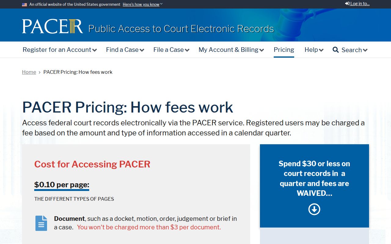 Knox County warrant record access, federal PACER search and fee guidance